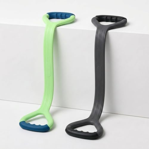 Figure 8 Resistance Band with Handles, Elastic Bands for Working Out,Arm,Back,Shoulder Training Elastic Ropes - color: Green & Gray