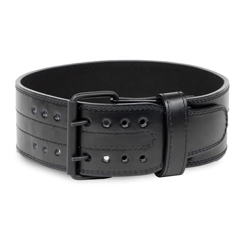 Gymreapers Weightlifting Belt 6MM Genuine Leather - Double Prong Power Belt Heavy Duty 4-Inch Wide - Strong, Stabilizing Back Support For Deadlifts, Squats Powerlifting - size: X-Large
