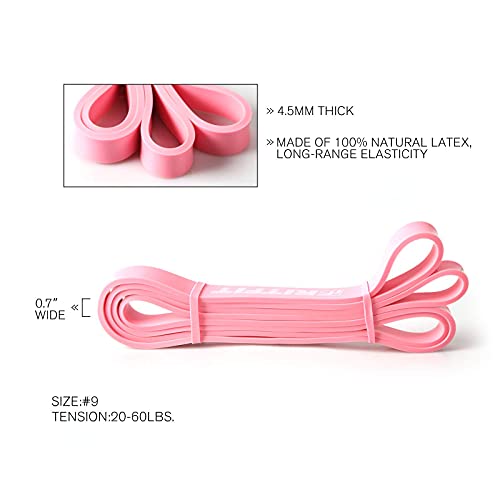 RitFit Pull Up Assist Band in Natural Latex for Stretching and Mobility | Resistance Band,Eco-Friendly Latex, Pull-Ups Powerlifting, Physical Therapy Rehab, Full-Body Training, Mobility Training - color: Pink