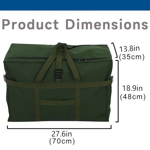 Arxus Large Duffel Bag, Waterproof Carry on Weekend Overnight Storage Bag over Luggage for Airline, Travel, Camping, Moving - color: 120L-Dark Green