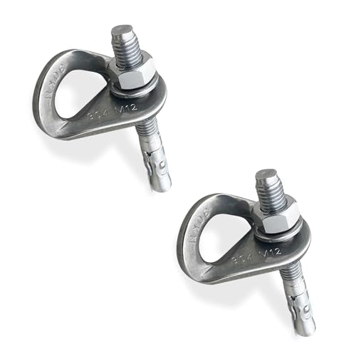 2 Set 304 Stainless Steel Climbing Anchor Bolt, 30KN Rock Climbing Bolt Hanger, Climb Fastening Bolt Safe Fixed Point, Rock Climbing Holds - color: 2 sets