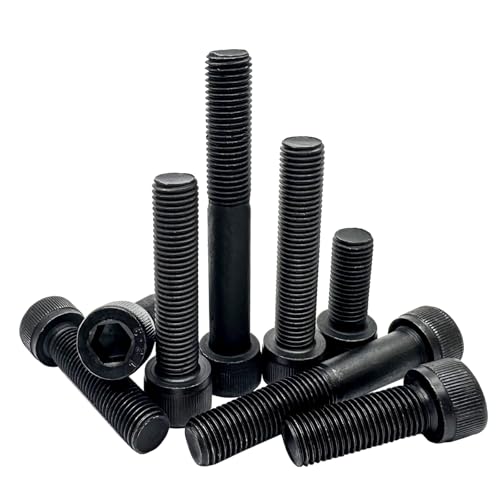 M10-1.25 x 60mm Socket Head Cap Screws Bolts,12.9 Grade Carbon Steel Hex Socket Cap Cup Fine Thread Screws Bolts,Black Oxide Finish(2Pcs) - size: M10-1.25 x 60mm