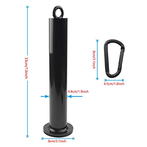 LFJ Weight Loading Pin with Carabiner fit 1 inch and 2 inch Olympic Weight Plate for Cable Pulley System LAT Pulldown - style: Olympic Plates Loading Pin