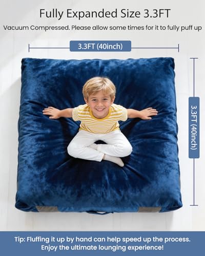 Crash Pads for Kids Sensory, Climbing Crash Pads, Crash Mat Sensory Room Play Equipment, Soft Foam Landing Zone, Luxe Velour, Cover Washable - size: 3.3FT