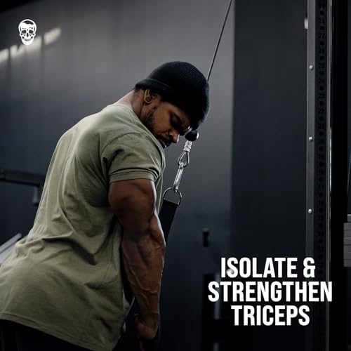 Gymreapers Tricep Rope Cable Attachment - Multi-Workout Tricep Pull Down Cable Attachment - Perfect Gym Cable attachments (3 Lengths Built in One) - color: Black, size: Tricep Rope - 19"