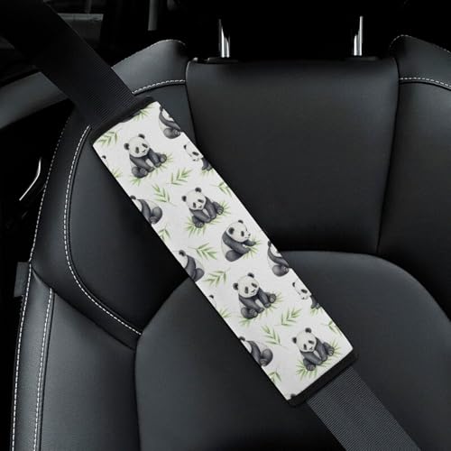 Universal Soft and Comfortable Seat Belt Cover for Adults and Children, Most Cars, 2 Pack Cute Pandas Leaf Seat Belt Covers Cushion Neck and Shoulder Support - color: Pattern 208