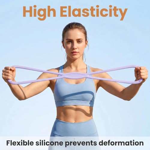 Figure 8 Resistance Band, Figure 8 Resistance Bands for Women Men,Resistance Band Figure for Working Out, Non-Slip Handles, Home Gym, Yoga & Physical Therapy - color: 15 LBS PURPLE