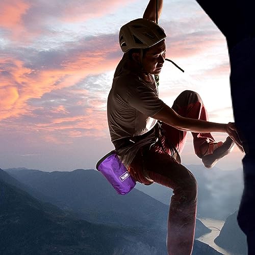 Rock Climbing Bag Anti-Slip Multifunctional Flexible | Waterproof for Climbing Bouldering Gymnastics Fitness Weight-Lifting Strongman Gym Workout Bouldering Chalk Pouch Climbing - color: Purple