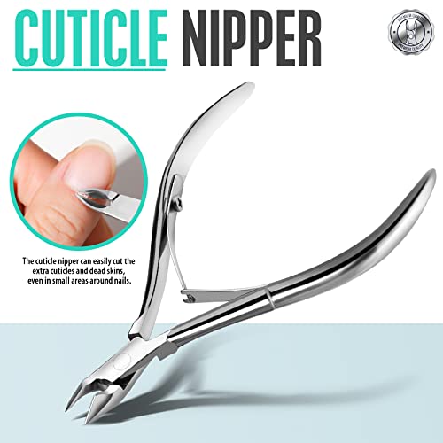 FANDAMEI Ingrown Toenail Removal Kit, Pedicure Tools, Nail Care Kit, Cuticle Trimmer, Nail Cuticle Nippers, Cuticle Kit Stainless Steel, Cuticle Clippers, Cuticle Pushers, Manicure Kit, Pedicure Kit - color: Silver