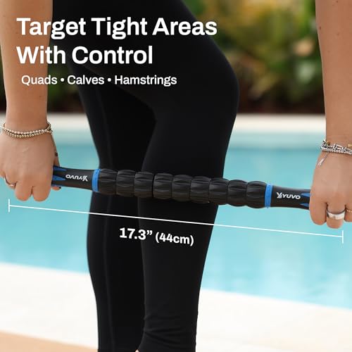 6-in-1 Foam Roller Set with Resistance Bands & Lacrosse Ball | Extra-long 18" foam roller and 17" massage stick provide greater coverage for faster, more effective full-body muscle relief.