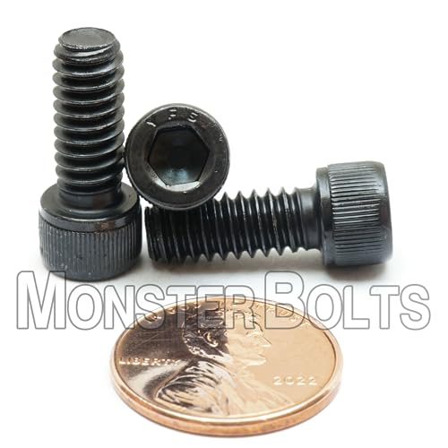 MonsterBolts - 1/4"-20 x 5/8" Socket Head Screws, ASTM A574, Alloy Steel, Black Oxide, 10 Pack - size: 0.625 In. (5/8")