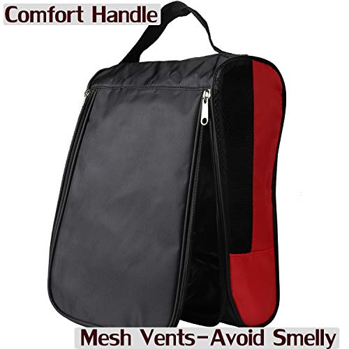 Outdoor Golf Shoes Bags Travel Shoes Bags Zippered Sport Shoes Bag (Red) - color: Red