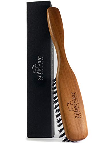ZilberHaar Long Hair Brush - Soft Boar Bristles - Exfoliating and Conditioning for Men's Beards & Skin - Compatible with Beard Balms and Oils - color: Long Soft