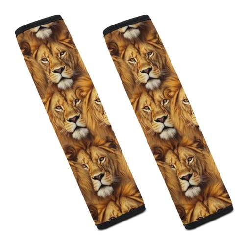 1 Pair Soft Padded Seat Belt Cover for Child, Most Cars, Animal Lion Shoulder Harness Cover, Neck and Shoulder Support - color: Pattern 479