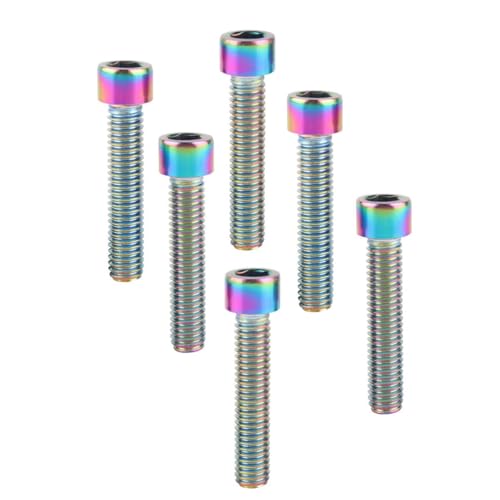 6Pcs Bike Screws M6x10 12 16 18 20 25 30 35mm Stainless Steel Socket Head Cap Allen Hex Bolt (Ranibow, M6 x35mm) - color: Ranibow, size: M6 x35mm