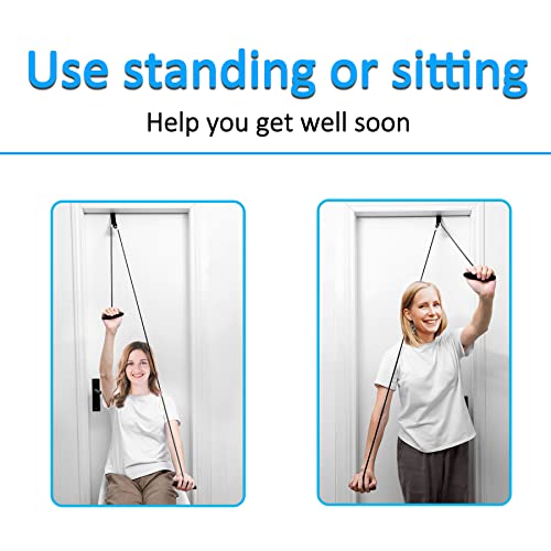 Shoulder Pulley Over The Door Physical Therapy System | Over-the-door exercise pulley designed for shoulder physical therapy exercises. - color: Black