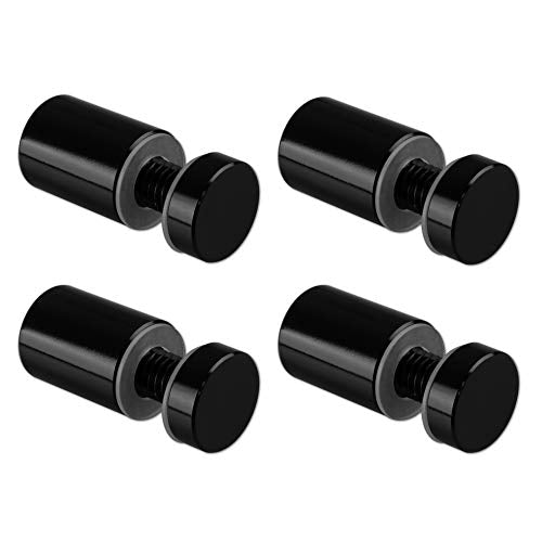 Sign Standoffs, Solid Aluminum 3/4"x 1"Sign Standoffs Screws, Sign Standoffs Mounting Hardware for Glass, Acrylic Panel,Pack of 4 - color: Black, size: 3/4"x1" 4 Pack