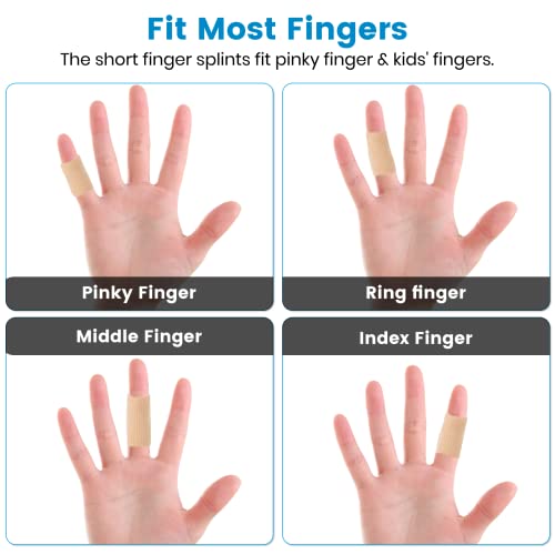 Finger Compression Sleeves, 10 Pcs | Finger Protectors Cots for Arthritis Swelling Basketball Sport, Breathable Elastic - color: Beige