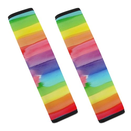 Universal Fit LGBTQ Colorful Rainbow Seat Belt Shoulder Pad for Adult Use, Most Cars, 1 Pair Harness Pads Strap Anti-Slip Pad - color: Pattern 53
