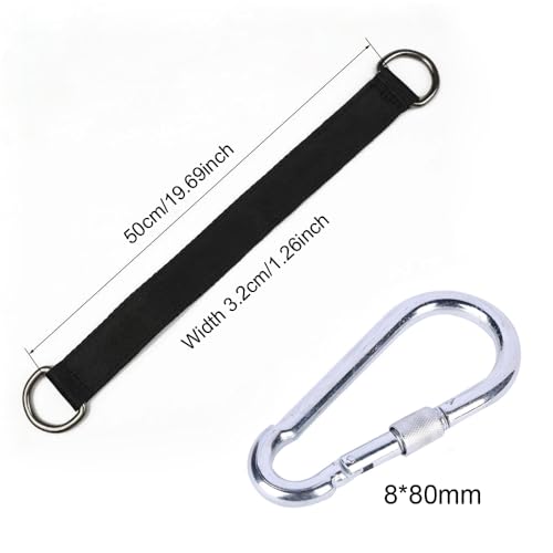 2 Pack Tree Swing Straps Hanging Kit 50cm 400lbs Heavy Duty Belt with Safer Lock Snap Hook Clip Carabiner Connector for Hammock Punching Bag Swings Chair Seat Gym Bar Handle Cable Outdoor
