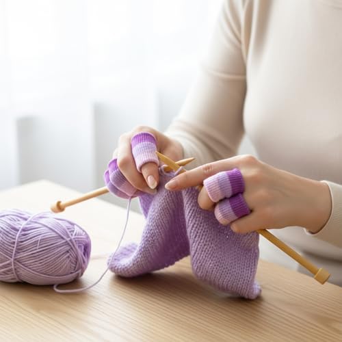 30PCS Crochet Finger Guard, Compression Crochet Finger Sleeves, Elastic Knitting Finger Protector, Breathable Protectors Thumb Splint Brace for Writing, Arthritis Pain Relief, Basketball Sport