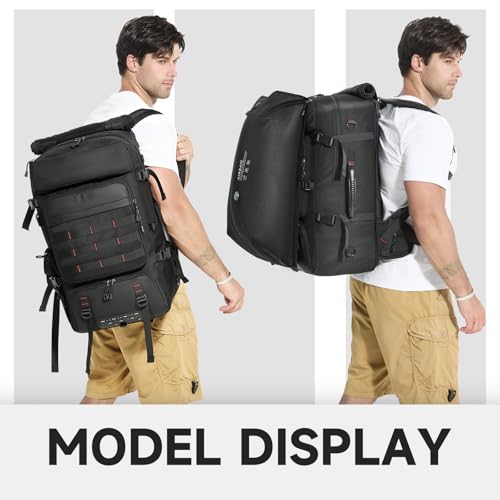 SWICKY Carry On Travel Backpack for Men, Flight Approved 50L Convertible Backpack Duffel Bag with Shoe Compartment & Wet Pocket, Expandable 17.3 Inch Laptop Backpack for Weekender Travel Gym Camping - color: Black 02(50l)