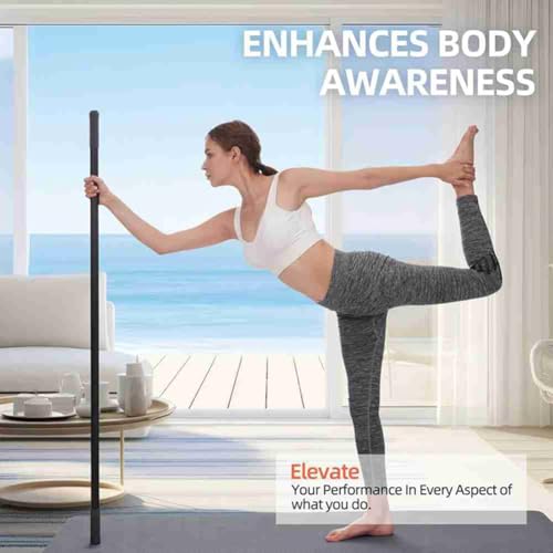 Yoga Stick 5 Ft Sturdy Steel Adjustable Stretching Stick for Mobility, Flexibility and Balance Versatile Exercise Stick