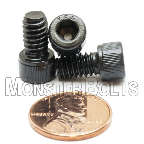MonsterBolts - 1/4"-20 x 7/16" Socket Head Screws, ASTM A574, Alloy Steel, Black Oxide, 10 Pack - size: 0.4375 In. (7/16")