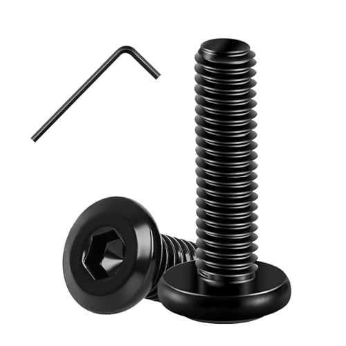 Matuja 5/16-18 x 1-1/2" Flat Head Hex Socket Bolts Screws,304 Stainless Steel,Black Oxide Finish,Fully Threaded Bright Furniture with Hex Key(20 Pcs) - size: 5/16-18 x 1-1/2"
