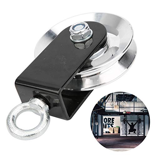 Fitness Equipment Bracket Stainless Steel Pulley, Hanging Wheel DIY Accessory, Mute Pulley with Bearing for Lifting, Rotating Top Ring and Soft Rollers, Durable Rust - Proof Fitnes