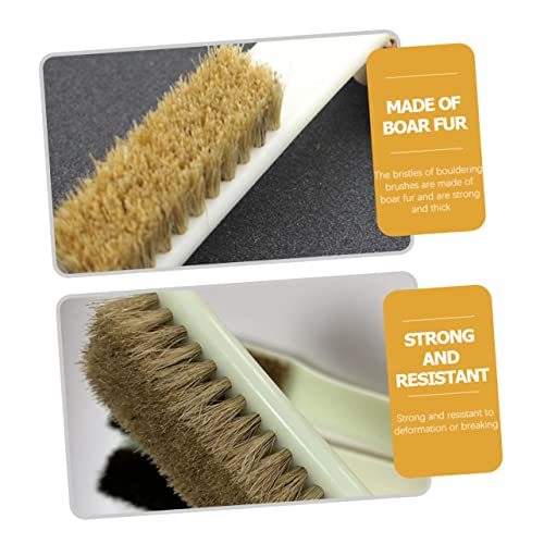 LIFKOME 2Pcs Boar Hair Climbing Brush Set for Bouldering and Rock Cleaning Sturdy Handles Outdoor Sports Cleaning Tool