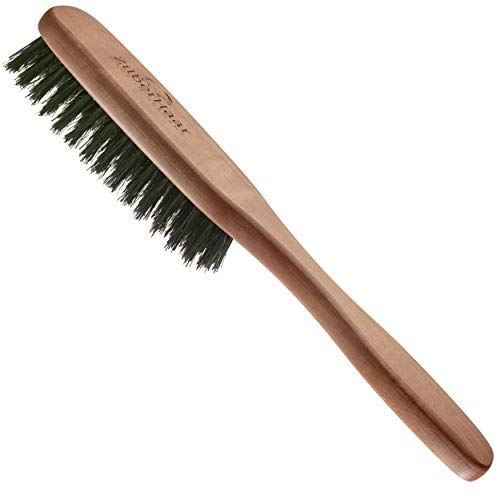 ZilberHaar Long Hair & Beard Brush - Made From Stiff First Cut Boar Bristles And Pearwood - Perfect Beard Care for Men - Works with all Beard Balms and Oils - 8.5 inches long - color: Long Stiff