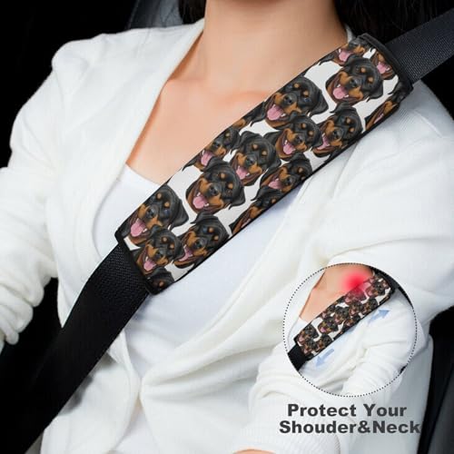 2 Pack Universal Fit Car Seat Belt Pad for Adult Use, All Vehicles, Rottweiler Dogs Seat Belt Covers Cushion, Anti-Slip Pad - color: Pattern 314