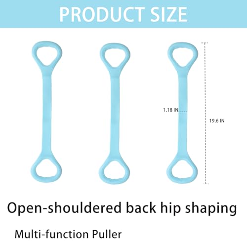 Figure 8 Resistance Band with Handles Elastic Exercise Band for Arm Back & Shoulder Workout Non-Slip 8 Shaped Resistance Band for Home Gym Yoga Pilates Stretching & Physical Therapy 3Pack - color: Blue