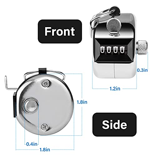 Tally Counter, 4-Digit Clicker Counter, Metal Hand Tally Counters Clicker Pitch Counter for Counting, Knitting, Coaching, Golf, Lap, Fishing - color: A-1Piece