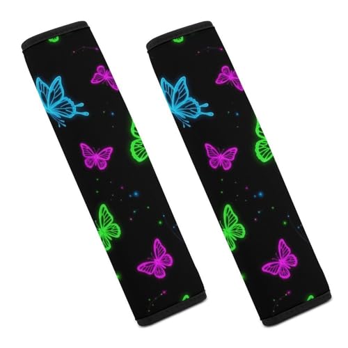 1 Pair Space Blue Butterfly Car Seat Straps Shoulder Pads Soft Padded Harness Pads Strap for Adult Use, Stroller Pushchair High Chair, Comfortable Driving - color: Pattern 495