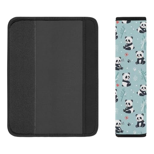 2 Pack Cartoon Panda Car Seat Straps Shoulder Pads Soft Padded Seat Belt Cushion for Kids, All Vehicles, Pressure Relief - color: Pattern 26