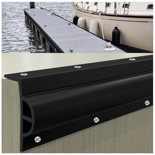 5 Pack Dock Edging Side Gard 10 Feet Dock Guard with Heavy Wall Sections for Greater Protection – Commercial Grade Double Molded Material Right Angle (Black) - color: 10 Feet Black, style: Right angle 5pack
