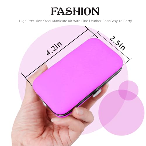 Manicure Set 8 in 1 Nail Clipper Set,RedFlow Nail Clippers,Fingernail & Toenail Clippers,Manicure Tools,Pedicure Tools,Suitable for Travel Manicure Kit,Nail Set Kit with Everything Profe (Purple) - color: Purple