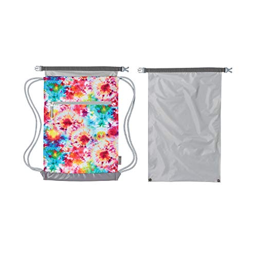 Skog Å Kust GymSak | Patented 2-in-1 Drawstring Cinch Bag with Removable Waterproof Dry Bag | Tie Dye - color: Tie Dye