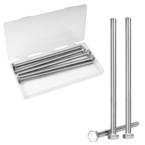 5 Pcs M8 Hex Bolts M8-1.25 x 150mm Hex Head Screw Bolt 304 Stainless Steel M8-1.25mm Hexagon Bolts Hex Head Screws, Metric Machine Fully Thread, Bright Finish - size: M8-1.25 x 150mm