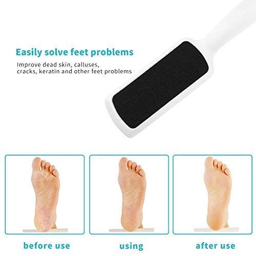 Foot File for Dead Skin - 3 Pack Professional Pedicure Tools Callus Remover for Feet, Dual-Sided Feet Scrubber Foot Care Products to Remove Callous Dead and Hard Skin for Both Wet and Dry Feet - size: 1 Count (Pack of 3)