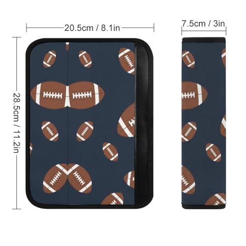 Universal Soft and Comfortable Football Pattern Seat Belt Cover for Kids, Most Cars, 2 Piece Seat Belt Covers Cushion Shock Absorption - color: Pattern 50