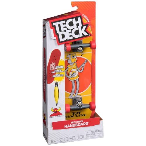 TECH DECK Toy Machine Handboard, Authentic Mini Skateboard | 9x Larger than a Fingerboard, Hands Only, Authentic Graphics, Die-Cast Trucks, Skateboard Gifts for Kids & Collectors Ages 6+ - style: Toy Machine