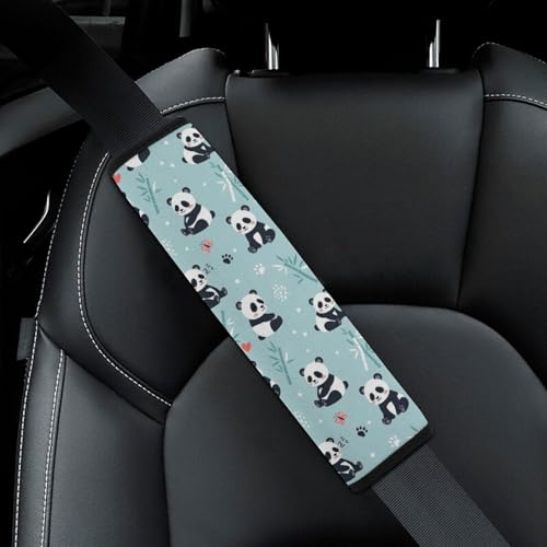2 Pack Cartoon Panda Car Seat Straps Shoulder Pads Soft Padded Seat Belt Cushion for Kids, All Vehicles, Pressure Relief - color: Pattern 26