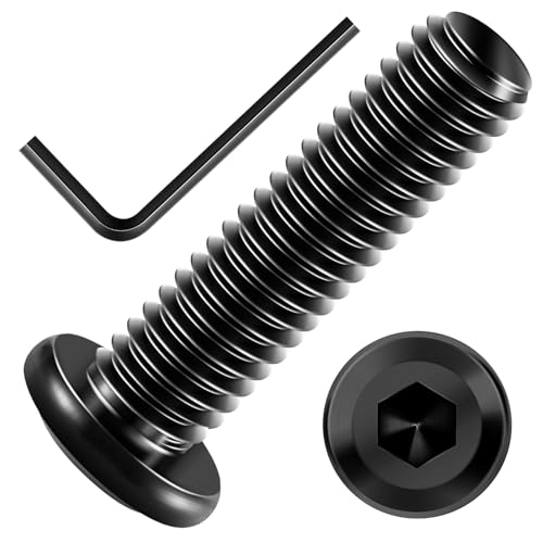 Mywish M10 x 35mm 20Pcs Flat Head Hex Socket Cap Screws Bolts, 304 Stainless Steel Furniture Bolts Full Thread & Hex Spanner, Black Oxide - color: Black-M10, size: 35mm