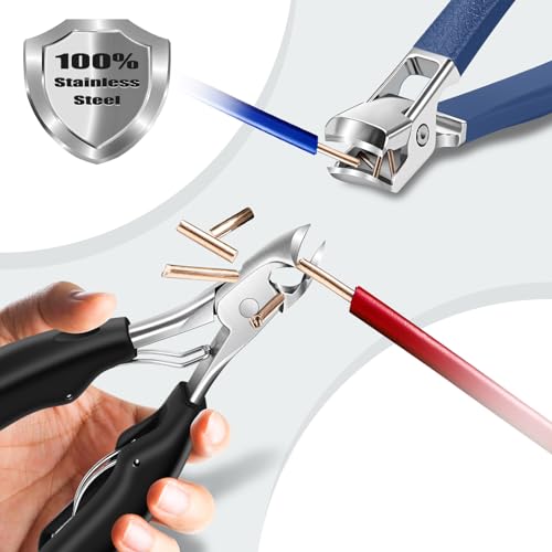 Toenail Clippers for Thick Toenails, DRMODE Heavy Duty Toe Nail Clippers for Thick Ingrown Nails for Seniors with Wide Opening, Professional Fingernail Clipper Nail Cutter Trimmer for Men with Catcher - style: 2PCS Toenail Clippers