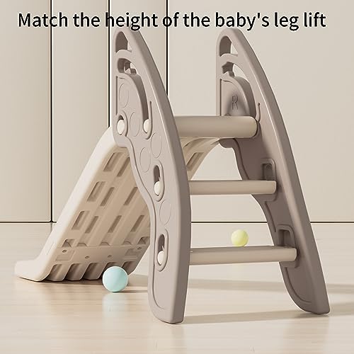 Toddler Slide Large Play Climber Slide PlaySet with Extra Long Slipping Slope Indoor Slide Kids Slide Toddler Playground Toddler Slide Outdoor Toys for Toddlers (Brown) - color: Brown