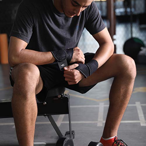 HiRui 2 Pack Wrist Compression Strap and Wrist Brace Sport Wrist Support for Fitness, Weightlifting, Tendonitis, Carpal Tunnel Arthritis, Pain Relief-Wear Anywhere-Adjustable (Black) - color: Black