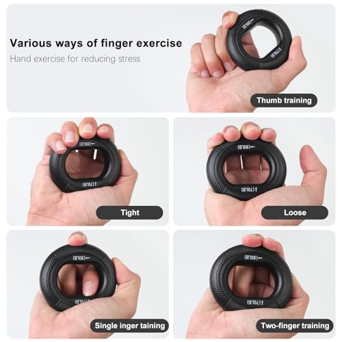 Keria Adjustable Hand Grip Strengthener(11-220Lbs), Grip Strength Trainer with Auto-Click Digital Counter, Ergonomic Forearm Trainer for Athletes, Musicians, Physical Therapy